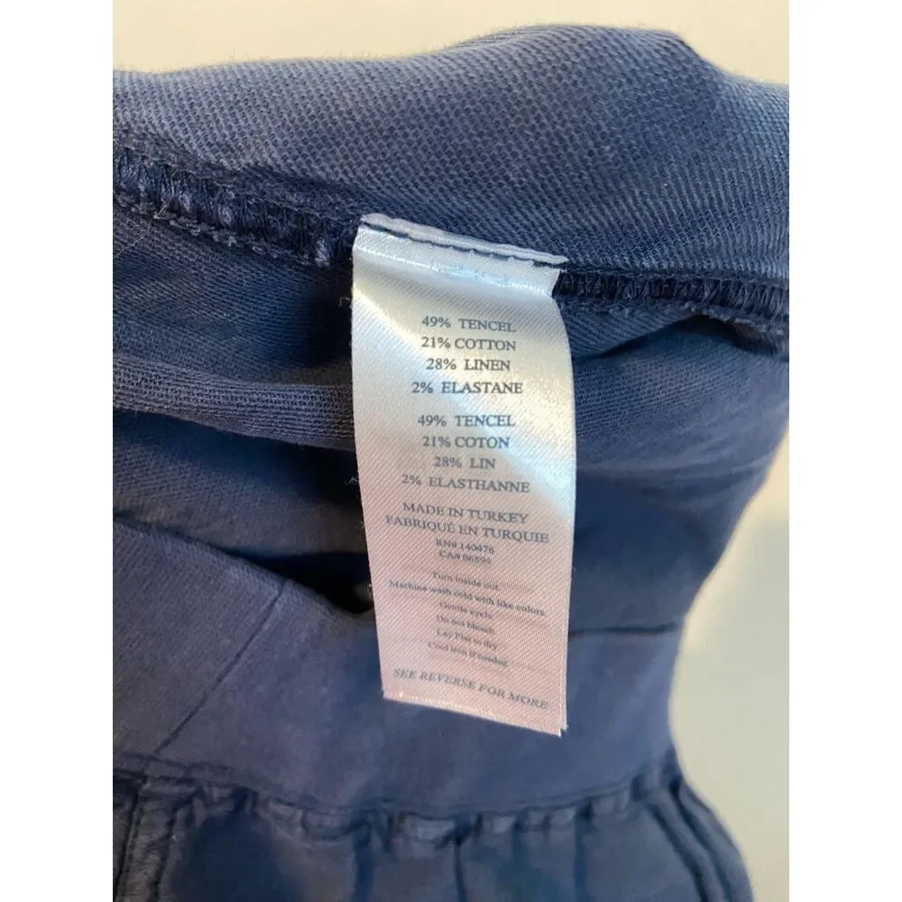 Faherty Arlie Day Pant in Navy Pants Jogger Linen Tencel Cotton Size XS